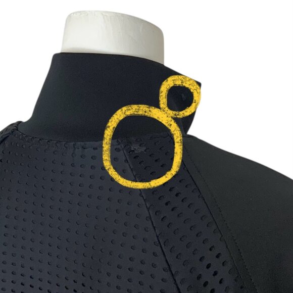 Lime & Vine Jacket Coat Dress M Black Zipper Cuffs Mock Neck Pockets Versatile - Picture 5 of 12